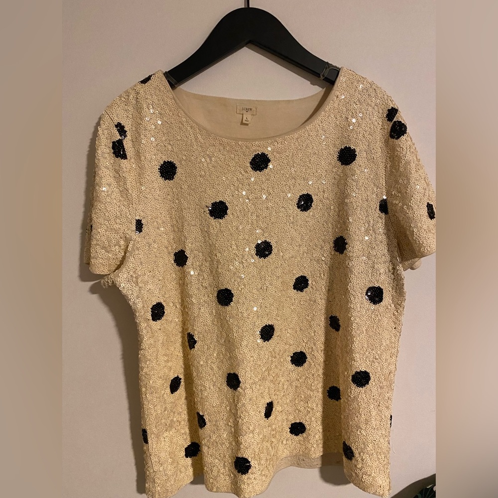 J.Crew Factory Sequin Polkadot Shirt